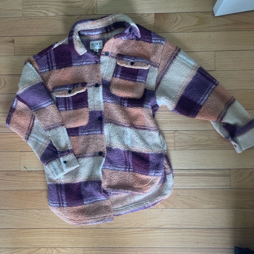 Roxy Plaid Sherpa Jacket